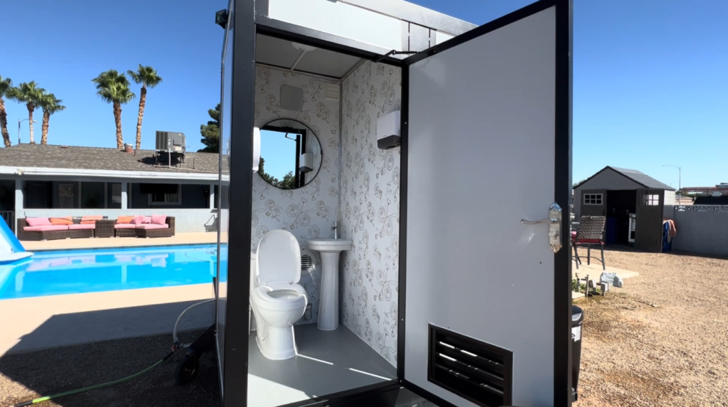 Inside our portable luxury restroom rentals