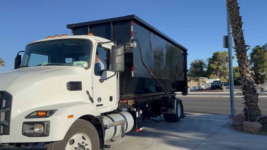 40 yard dumpster on truck, Las Vegas.