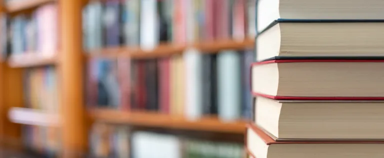 books stacked on top of each other