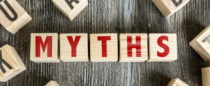 Letter blocks spelling Myths