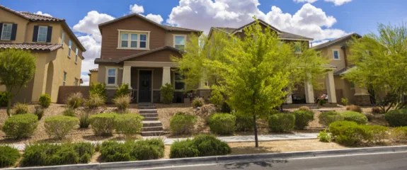 Las Vegas neighborhood with nice landscaping