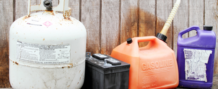 Propane tank, gas can, and other hazardous waste