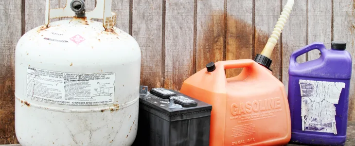 Propane tank, gas can, and other hazardous waste