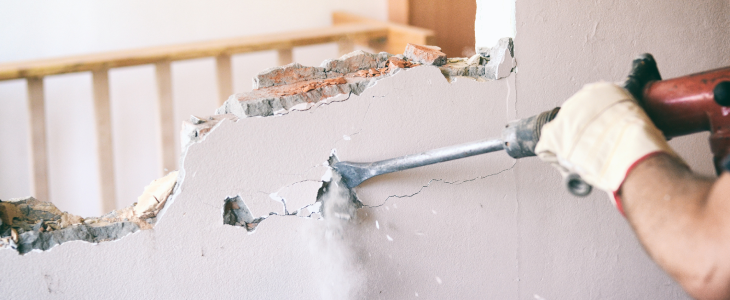 Man renovating and demoing his home