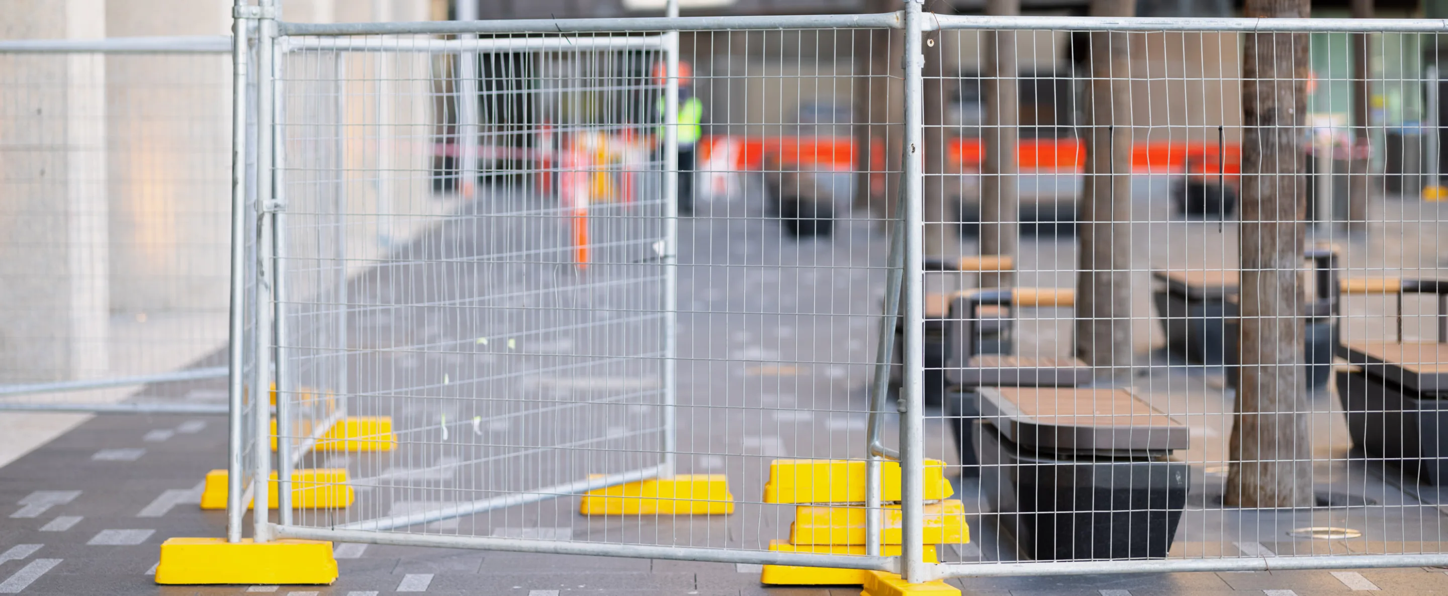 Temporary metal fencing in Las Vegas for an event