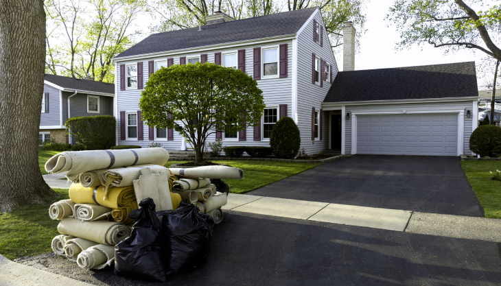 Home with bulky trash items