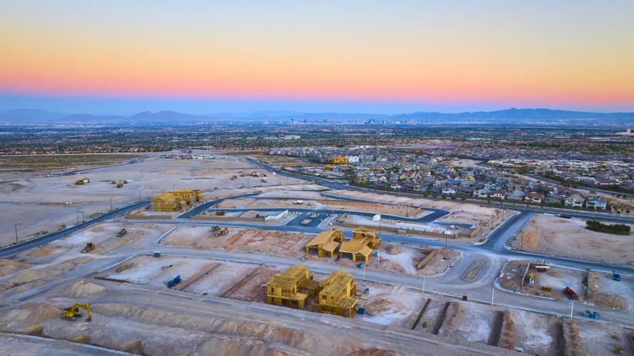 Construction site with Las Vegas skyline in the background
